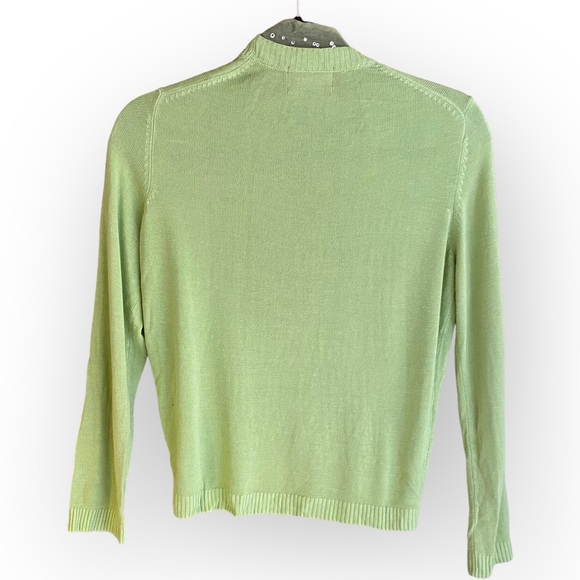 2 for $35 Vintage Light Green Short Cardigan Shrug Sparkly Gems Size Medium - Picture 3 of 9